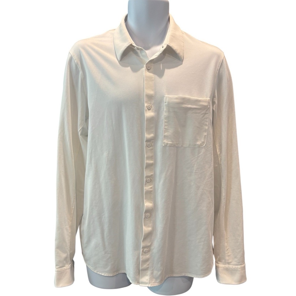 Lululemon White Button-Front Shirt – Men's L Luxe‎ Athleisure